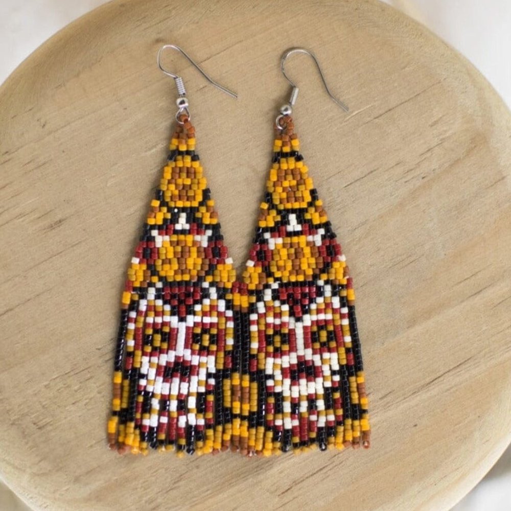 Calavera Beaded Earring Handmade